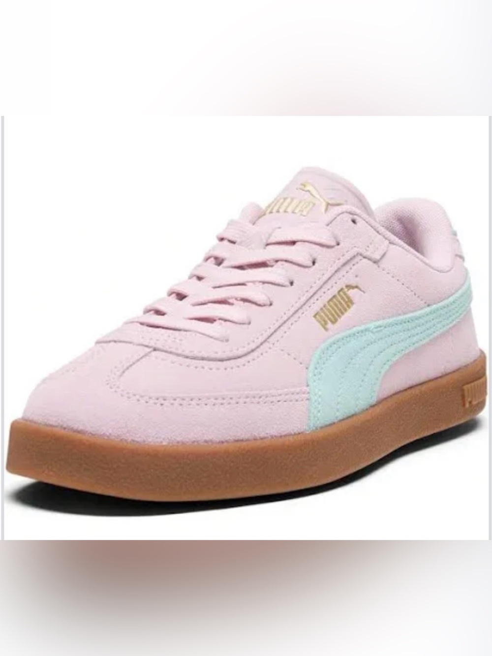 PUMA Club II Era Suede Sneakers-NIB-Rose Mauve/Safe Lake/Gum-Size 9 - Picture 2 of 8